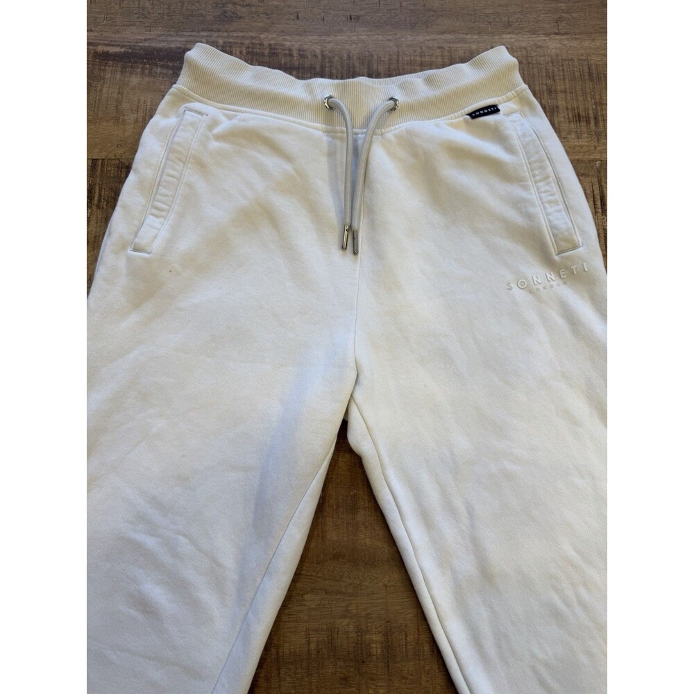 Sonneti London Joggers Adult‎ Ivory Classic Drawstring Sweatpants Size Small